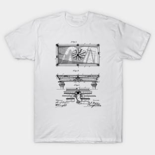 Pool Table Vintage Patent Drawing T-Shirt